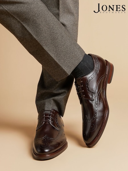 Jones Bootmaker Brown Longwood Suede Derby Brogues (Y05063) | AED641