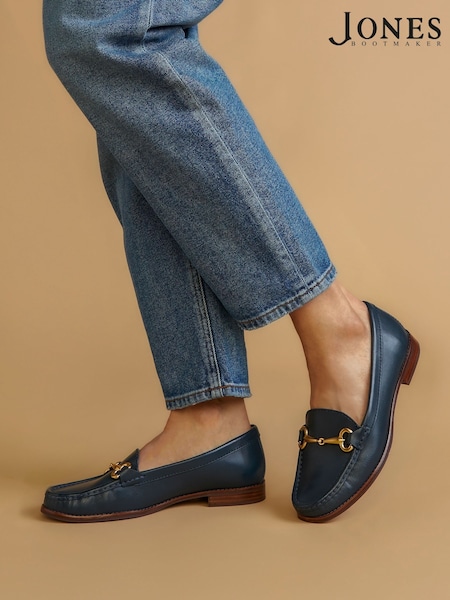 Jones Bootmaker Blue Lorella Wide-Fit Slip-On Shoes (Y05071) | €130