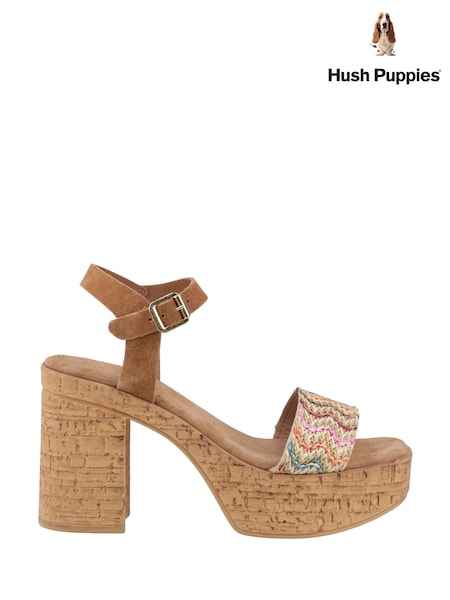 Hush Puppies Pandora Platform Brown Sandals (Y05093) | 134 €