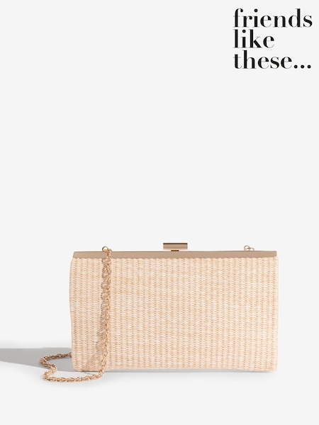 Friends Like These Natural Raffia Occasion Clutch Bag (Y05109) | €24