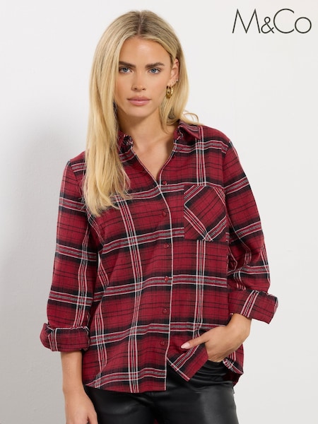 M&Co Red Petite Check Shirt (Y05152) | €44
