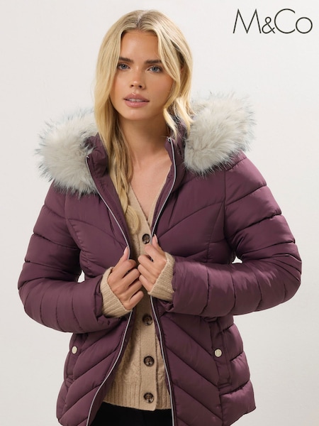 M&Co Petite Fur Trim Padded Jacket (Y05156) | 109 €
