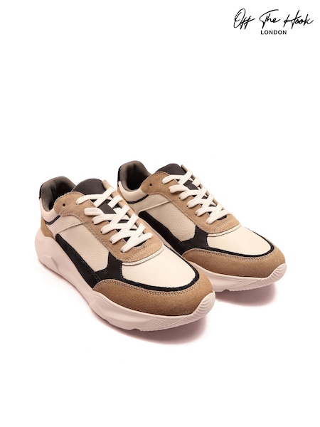 Off The Hook White Roxy Casual Lace-Up Leather Trainers (Y05163) | €64