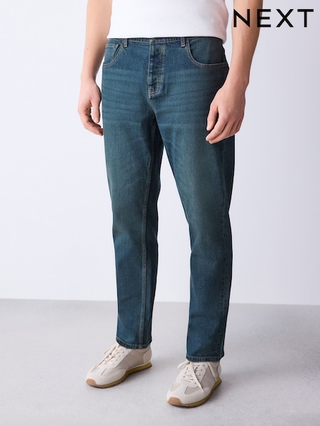 Zielony odcień - Krój dopasowany - Vintage Wash Denim Jeans (Y05283) | 210 zł
