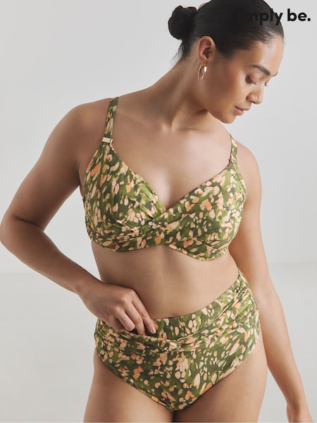 Simply Be Animal Magisculpt Twist Front Wired Plunge Bikini Top (Y05298) | €45