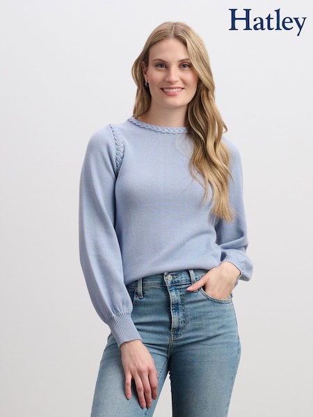 Hatley Braided Jumper - Bright Denim Blue (Y05309) | AED495