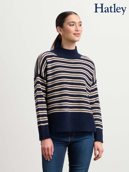 Hatley Blue Mock Neck Jumper (Y05314) | €102