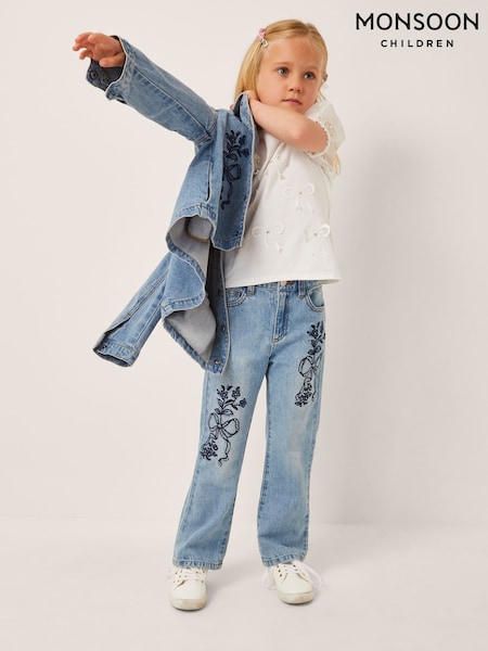 Monsoon Blue Bow Embroidered Jeans (Y05390) | AED227 - AED256