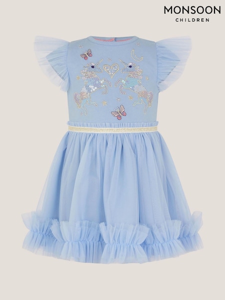 Monsoon Blue Baby Unicorn Embellished Disco Dress (Y05401) | €45 - €50