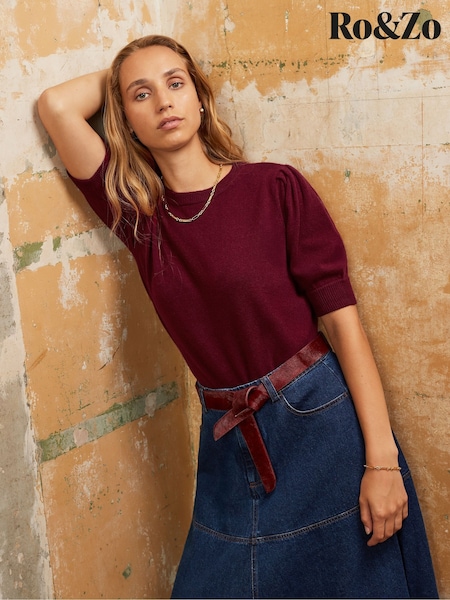 Ro&Zo Red Cappuccino Cashmere Blend Knit Jumper (Y05428) | €131