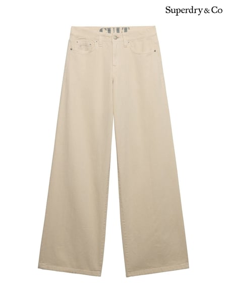 Superdry Cream Mid Rise Baggy Trousers (Y05465) | €96