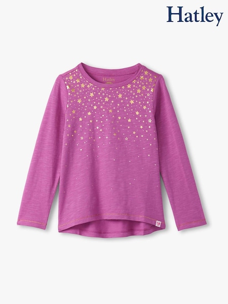 Hatley Pink Falling Stars Graphic T-Shirt (Y05565) | AED128