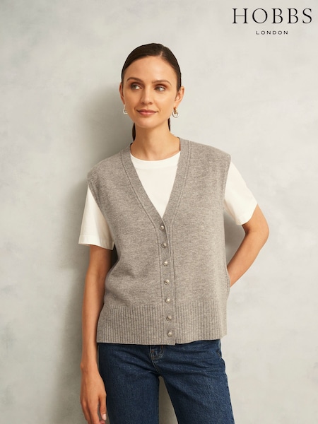 Hobbs Grey Maya Knitted Vest (Y05588) | €126