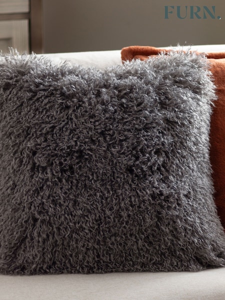 Furn Grey Rowan Faux Fur Cushion (Y06055) | AED128
