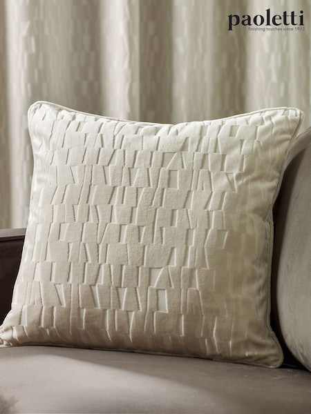 Paoletti Ivory Manhattan Velvet Cushion (Y06056) | AED140