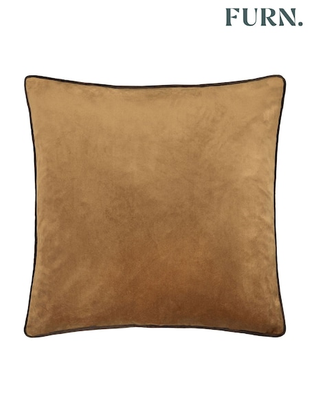 Furn Caramel Chocolate Meridian Velvet Cushion (Y06058) | AED128