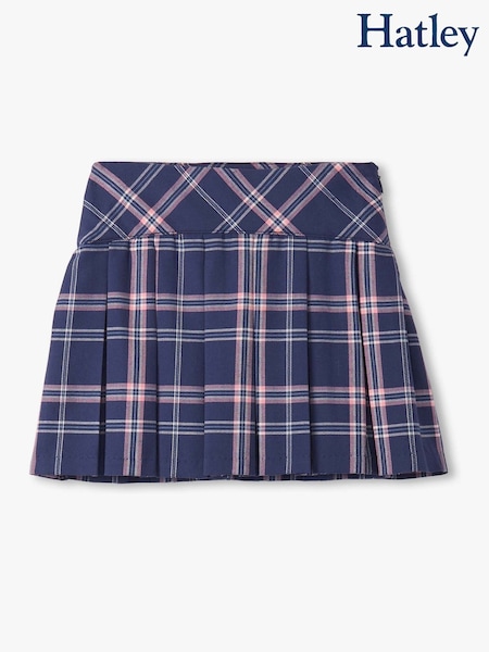 Hatley Blue Preppy Plaid Pleated Skirt (Y06097) | AED221