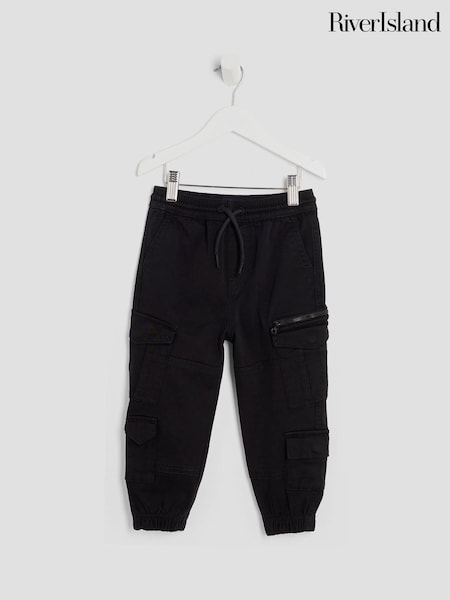 River Island Black 4 Pocket Cargo Trousers (Y06099) | €22.50