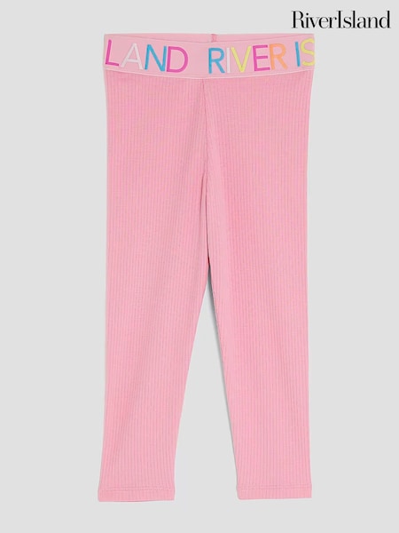 River Island Pink Rainbow Waistband Leggings (Y06108) | 59 QAR
