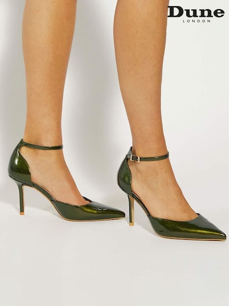 Dune London Green Calmness Pointed Back Counter Court Shoes (Y06204) | €140