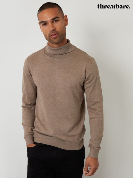 Threadbare Brown Knitted Roll Neck Jumper (Y06351) | €25