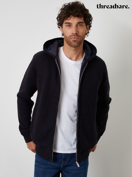 Threadbare Blue Padded Knitted Jacket (Y06428) | €48