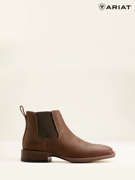 Ariat Mens Booker Chelsea Western Oiled Rowdy Brown Boots (Y06606) | €191