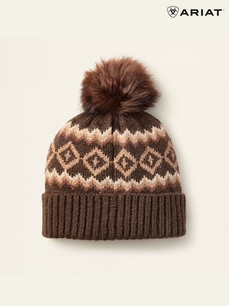 Ariat Brown Bristol Beanie Hat (Y06618) | €25