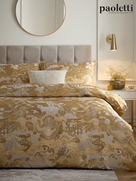 Paoletti Gold Baransu Jacquard Duvet Cover Set (Y06805) | 396 QAR - 495 QAR