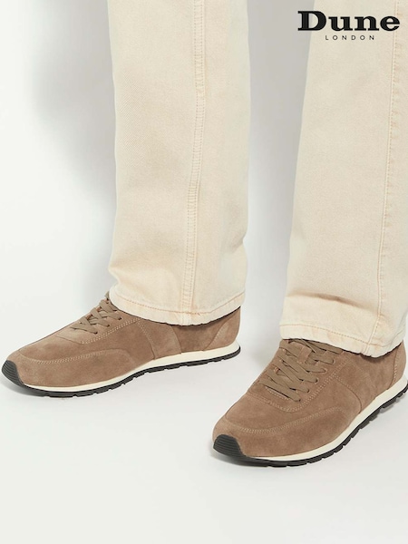 Dune London Brown Treyson Clean Panel Runner Trainers (Y06809) | €131