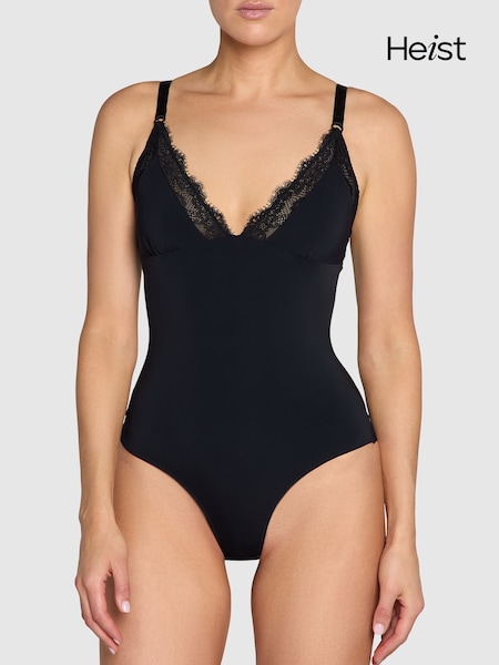 Heist The Bridget Microfibre and Lace Black Bodysuit (Y06856) | R$ 690