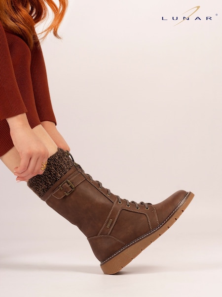 Lunar Caesar Wide Fit Brown Boots (Y06978) | €113