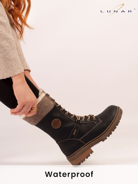 Lunar Cambridge Ice Grip Waterproof Black Boots (Y07015) | €110