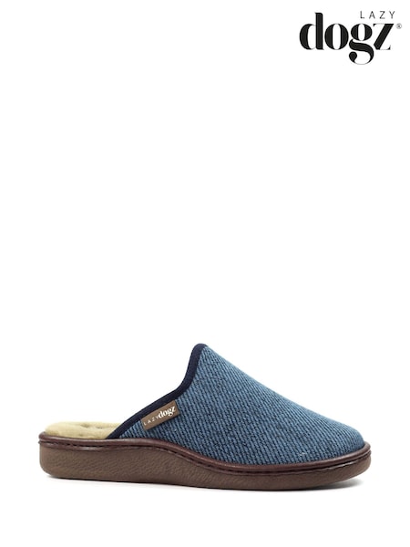 Lazy Dogz Blue Jacob Warm Lined Slip On Slippers (Y07021) | €46