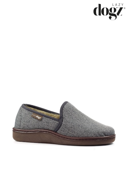 Lazy Dogz Grey Oliver Warm Lined Full Slippers (Y07029) | €49