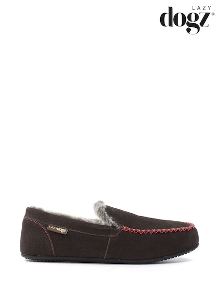 Lazy Dogz Henry Mocassin Brown Slippers (Y07033) | €57
