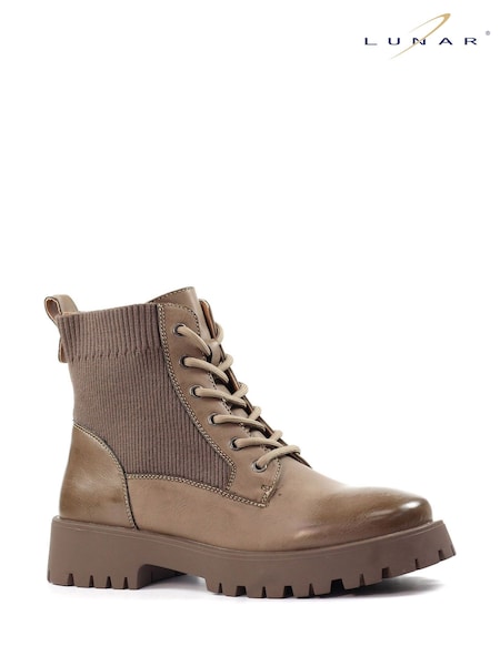 Lunar Tetris Chunky Ankle Brown Boots (Y07045) | R$ 565
