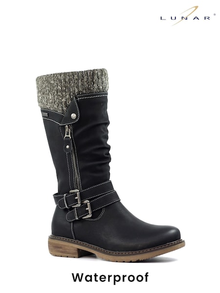 Lunar Peyton Waterproof Long Black Boots (Y07068) | ‏466 د.إ.‏