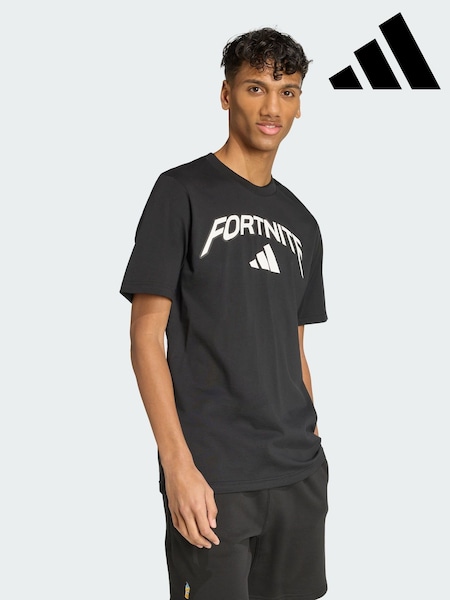 adidas Black X Fortnite Logo Graphic T-Shirt (Y07096) | AED204