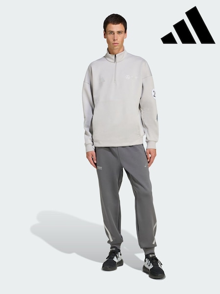 adidas Grey Mercedes  AMG Petronas Formula One Team Silver Arrows Half-Zip Sweatshirt (Y07180) | €119