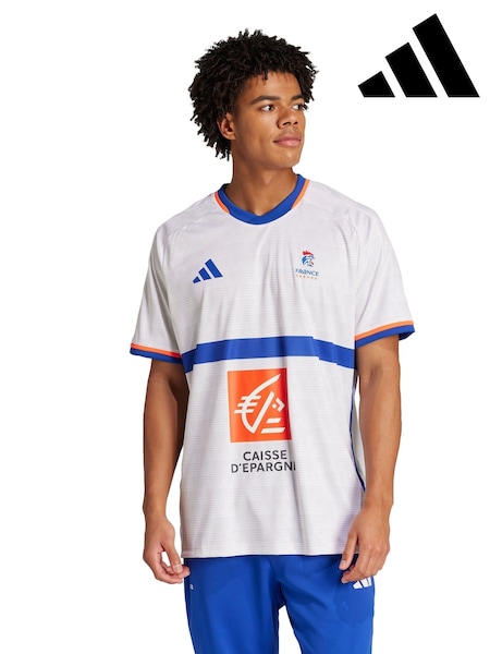 adidas White France Handball Replica Jersey (Y07184) | 396 QAR