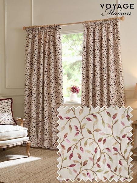 Voyage Maison Cervino Floral Jaquard Pencil Pleat Curtains (Y07241) | kr1 052 - kr2 749