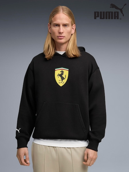 Puma Black Scuderia Ferrari Shield Hoodie (Y07270) | SGD 174