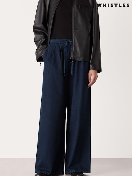 Whistles Cotton Wide Leg Pleat Trousers (Y07300) | R$ 1.135