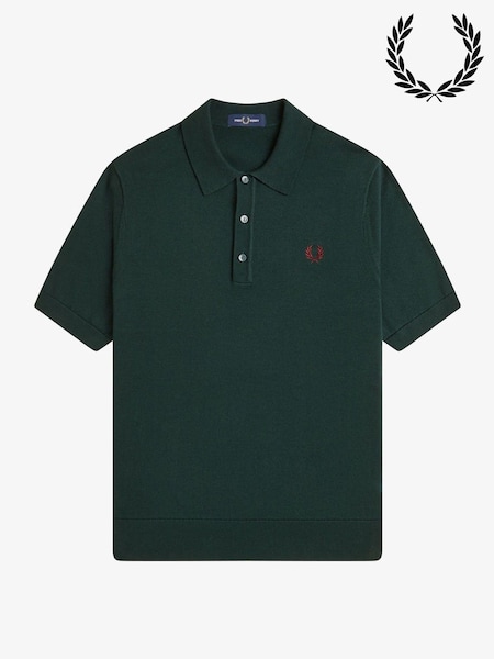 Fred Perry Green Cotton Knitted Polo Shirt (Y07645) | €153