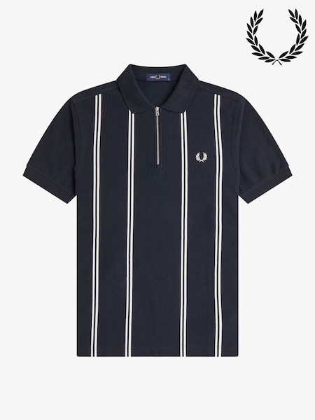 أزرق - Fred Perry Vertical Stripe Polo Shirt (Y07656) | ‏643 د.إ.‏