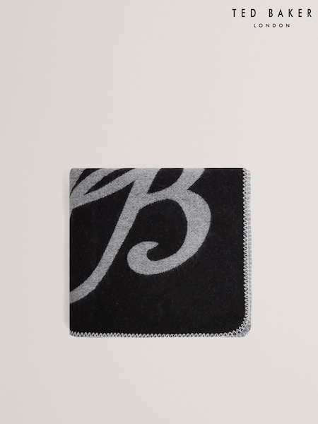 Ted Baker Black Avasii - Tb Script Wool Blend Scarf (Y07799) | 372 QAR