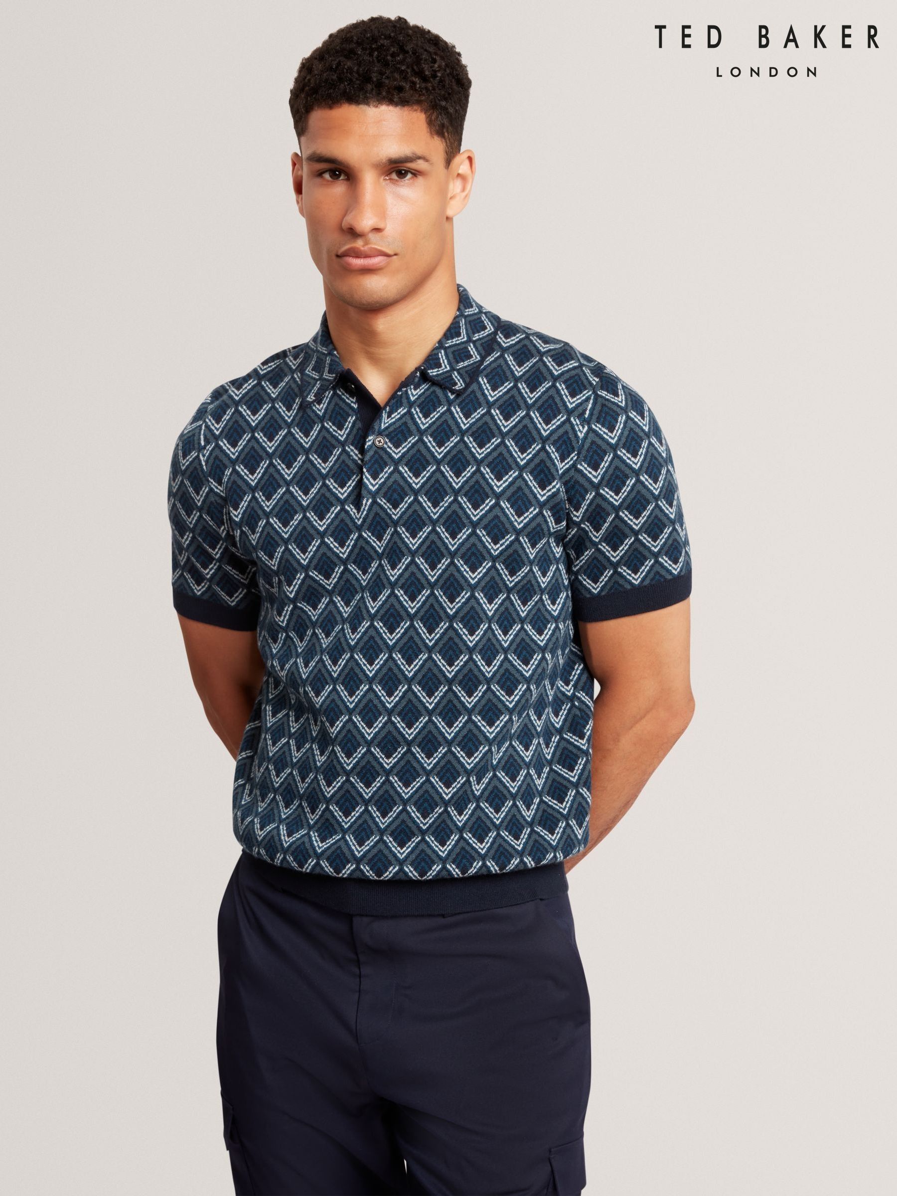 Buy Men's Polo Shirts Ted Baker Knitted Online | Next Brazil
