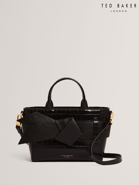 Ted Baker Black Jjosie - Croc Effect Mini Knot Bow Bag (Y07834) | €126