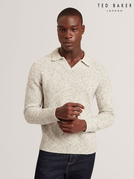 Ted Baker Grey Berreto Relaxed Open Neck Twisted Polo Shirt (Y07836) | €178